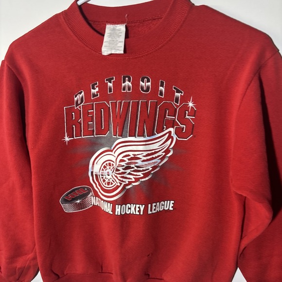 VTG Detroit Red Wings Sweatshirt Youth 10-12 NHL Made in USA 50/50 Distressed - Picture 8 of 14
